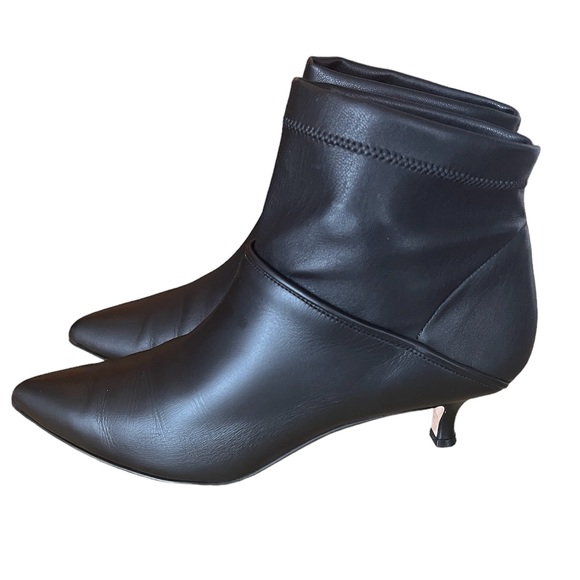 TIBI Leather Black Ankle Boots / Booties Kitten Heels | Size 38.5 - Picture 2 of 10